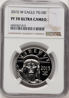 2015-W $100 One-Ounce Platinum Eagle Brown Label NGC PF70