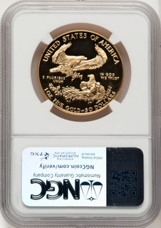 1990-W $50 One-Ounce Gold Eagle Brown Label NGC PF70 (776175001)
