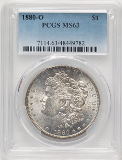 1880-O Blue Gradient Morgan Dollar PCGS MS63