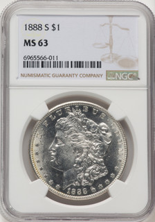 1888-S Brown Label Morgan Dollar NGC MS63