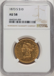 1873-S $10 Liberty Eagle NGC AU58 (776011016)
