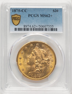 1875-CC $20 Liberty Double Eagle PCGS MS62+