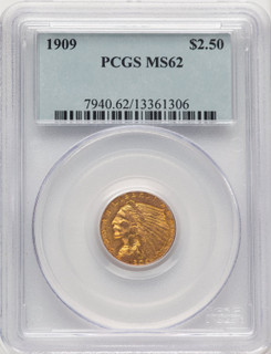 1909 $2.50 Indian Quarter Eagle PCGS MS62 (774783031)