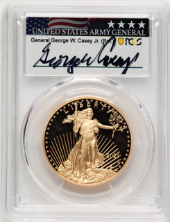 2021-W $50 One Ounce Gold Eagle T-1 First Strike FS George Casey PCGS PR70