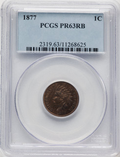 1877 1C RB Proof Indian Cent PCGS PR63