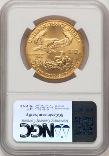 1990 $50 One-Ounce Gold Eagle Mike Castle NGC MS70