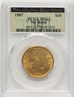 1907 $10 No Motto Indian Eagle PCGS MS63 (777525134)