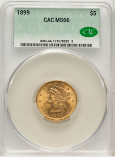 1899 $5 Liberty Half Eagle CACG MS66