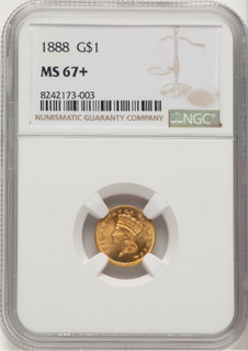 1888 G$1 Gold Dollar NGC MS67+