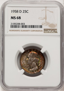 1958-D 25C Washington Quarter NGC MS68