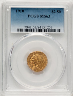 1910 $2.50 Indian Quarter Eagle PCGS MS63 (777472028)
