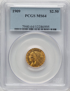 1909 $2.50 Indian Quarter Eagle PCGS MS64 (777531004)