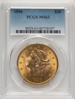 1896 $20 Liberty Double Eagle PCGS MS63 1896 $20 Liberty Double Eagle PCGS MS63