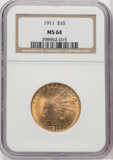 1911 $10 Indian Eagle NGC MS64 (504548007)