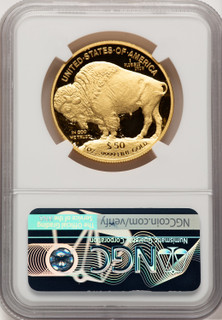 2008-W $50 One-Ounce Gold Buffalo .9999 Fine Gold Don Everhart NGC PF70