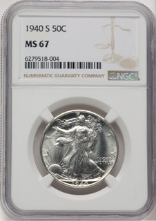 1940-S 50C Walking Liberty Half Dollar NGC MS67