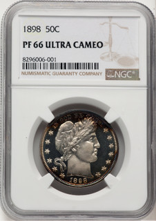 1898 50C Proof Barber Half Dollar NGC PR66