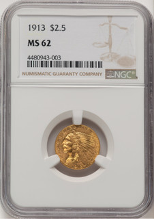 1913 $2.50 Indian Quarter Eagle NGC MS62 (778449010)