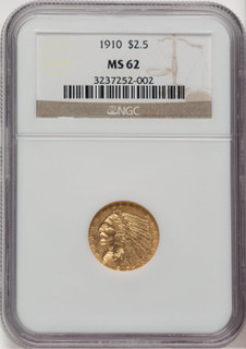 1910 $2.50 Indian Quarter Eagle NGC MS62 (778449002)