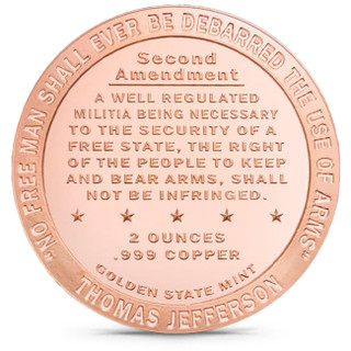 2 oz Copper Round 2nd Amendment (BU)