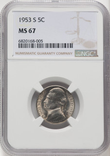1953-S 5C Jefferson Nickel NGC MS67 (777709001)