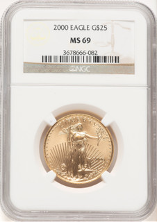 2000 Gold Eagle 1/2 oz Brown Label NGC MS69