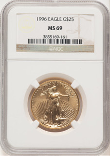 1996 Gold Eagle 1/2 oz Brown Label NGC MS69
