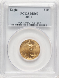 2001 Gold Eagle 1/4 oz Blue Label PCGS MS69