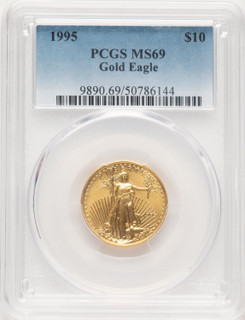 1995 Gold Eagle 1/4 oz Blue Gradient PCGS MS69