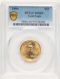 1994 Gold Eagle 1/4 oz Blue Gradient PCGS MS69