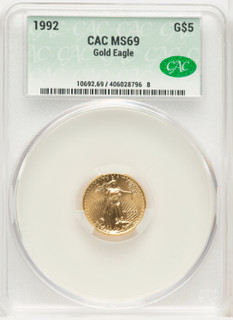 1992 Gold Eagle 1/10 oz Non Designation CACG MS69