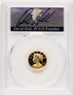 2018-W G$10 American Liberty High Relief WP Mint Hoard David Hall PCGS PR70