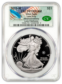 2025-W Silver American Eagle Laser Engraved AD CAC PF70 Founders
