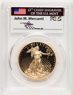 2017-W Proof Gold Eagle 1 oz John PCGS MS70 Mercanti
