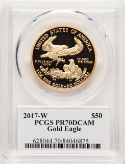2017-W Proof Gold Eagle 1 oz John PCGS MS70 Mercanti