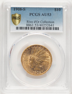 1908-S $10 Indian Eagle PCGS AU53