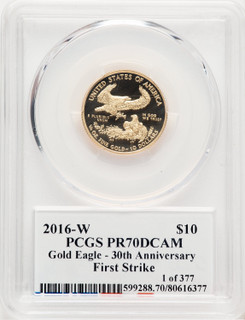 2016-W Proof Gold Eagle 1/4 oz FS PCGS MS70 Ed Moy