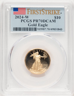 2024-W Proof Gold Eagle 1/4 oz FS Flag PCGS MS70
