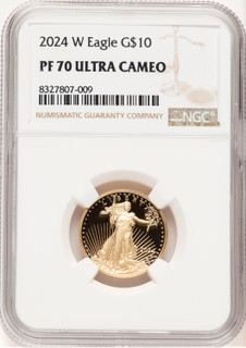 2024-W Proof Gold Eagle 1/4 oz Brown Label NGC MS70