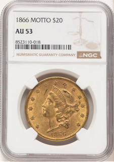 1866 $20 Liberty Double Eagle NGC AU53 (177372005)