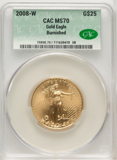 2008-W Burnished Gold Eagle 1/2 oz Non Designation CACG MS70