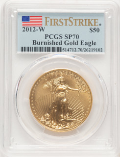 2012-W Burnished Gold Eagle 1 oz FS Flag PCGS MS70