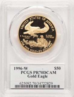 1996-W Proof Gold Eagle 1 oz John PCGS MS70 Mercanti