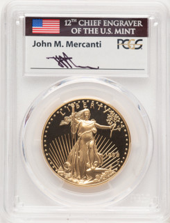 1998-W Proof Gold Eagle 1 oz John PCGS MS70 Mercanti