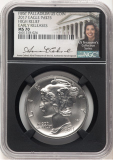 2017 Palladium Eagle 1 oz ER Anna Cabral NGC MS70
