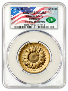 2025-W American Liberty Series Gold High Relief FDD CACG PF70 Flag