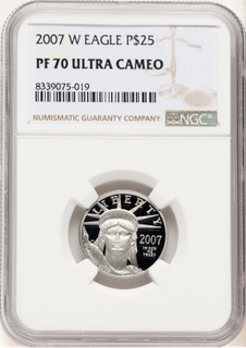 2007-W Proof Platinum Eagle 1/4 oz Brown Label NGC PF70
