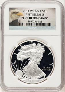 2014-W Proof Silver Eagle 1 oz FR Eagle Label NGC PF70