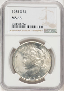 1925-S Peace Dollar NGC MS65 (777392001) 1925-S Peace Dollar NGC MS65 (777392001)