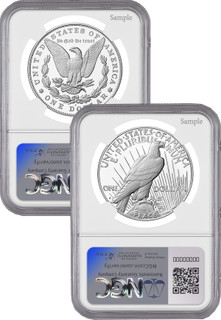 2025-S Morgan and Peace Silver Dollar 2pc Set FDI NGC PF70